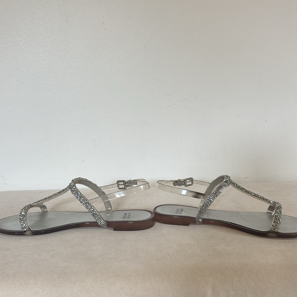 Stuart Weitzman Teezer Clear Jelly flat sandal with crystal embellishments - Picture 6 of 7
